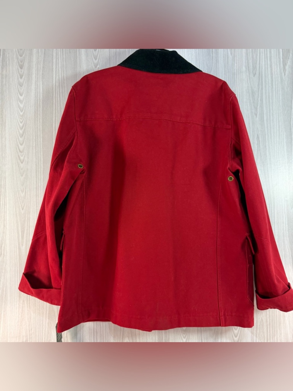 Lauren Ralph Lauren Canvas Jacket Fireman Equestrian Chore Red Womens Coat Large - Picture 2 of 11